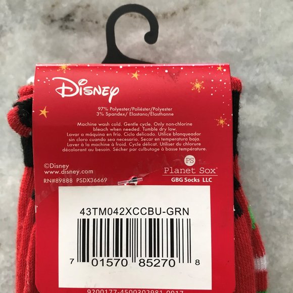 Set of 2 Pairs of Mickey & Minnie Mouse Tsum Tsum Christmas Hoilday Socks NEW - Picture 5 of 5